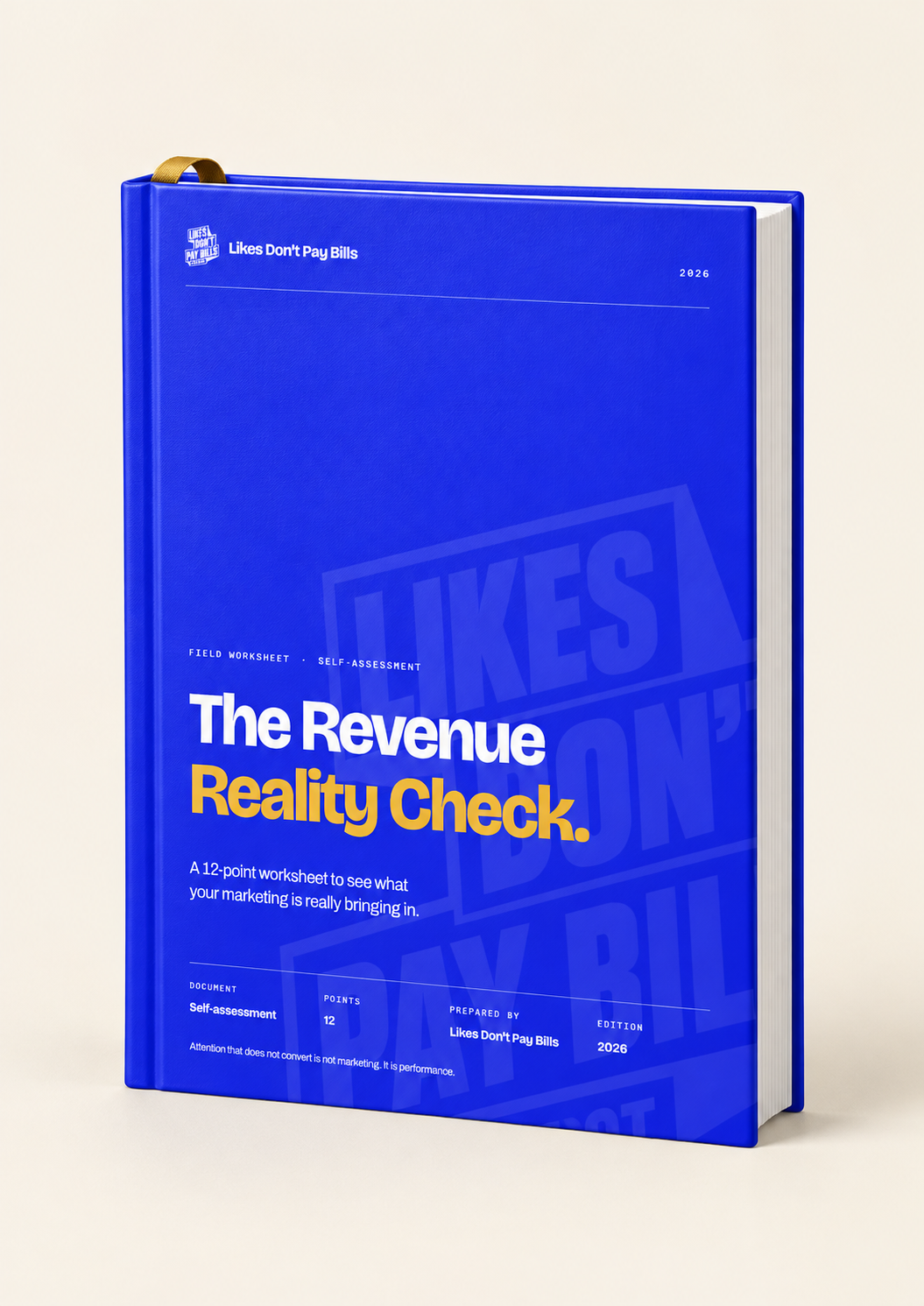 Three-dimensional cover of The Revenue Reality Check worksheet